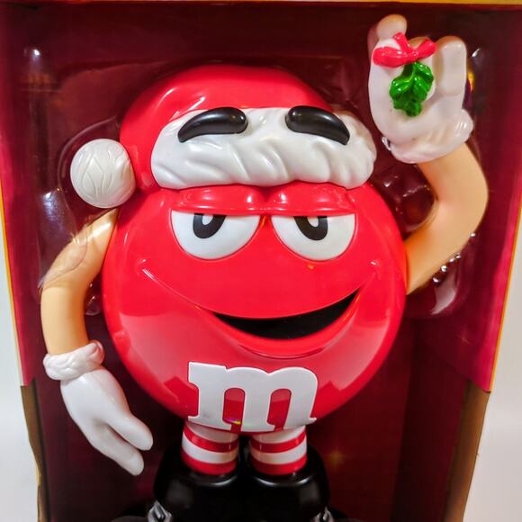 2015 Limited Edition M&M’s Character Dispenser RED Christmas Santa Mistletoe New - Picture 2 of 7